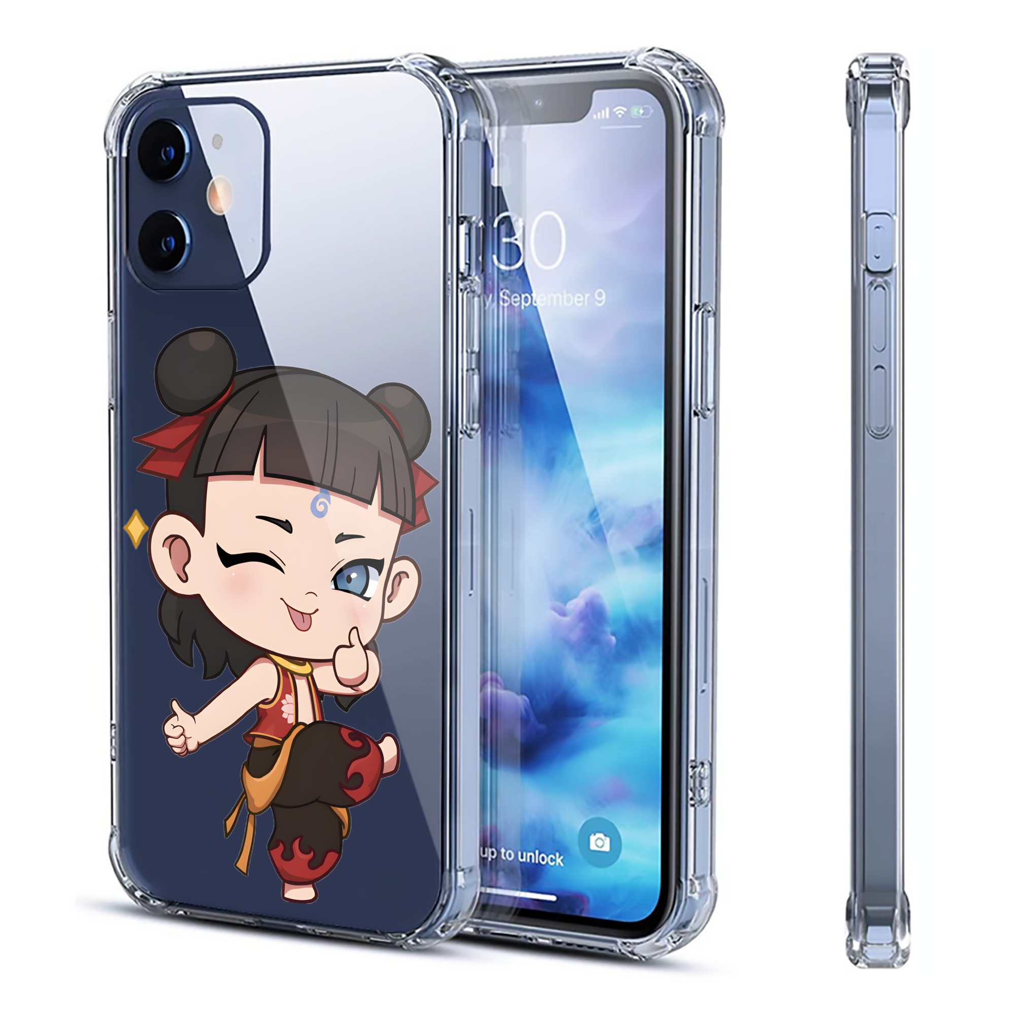 （画像用） Ne Zha 2 ナタ 魔童の大暴れ 【iPhone 12シリーズ対応】透明スマホケース（クリアソフトケース）